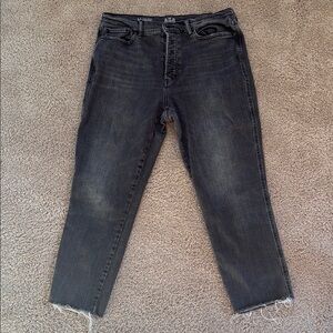 Black High Rise Straight Jeans
